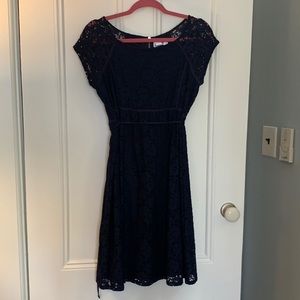 Navy blue knee length dress